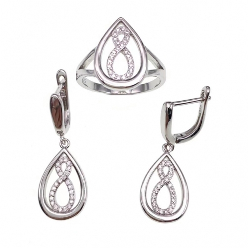 English Lock Infinity Earring and Pendant Set -L27