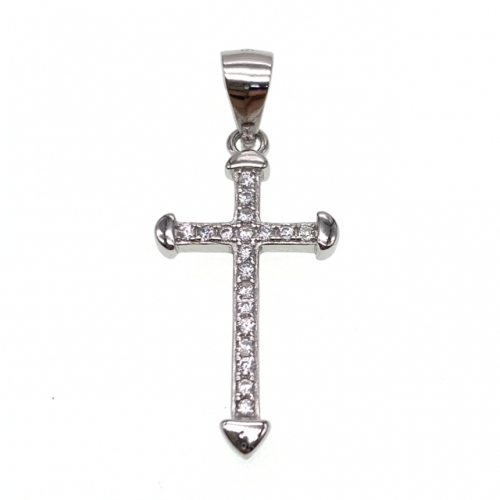 Cross pendant with heart design - L48