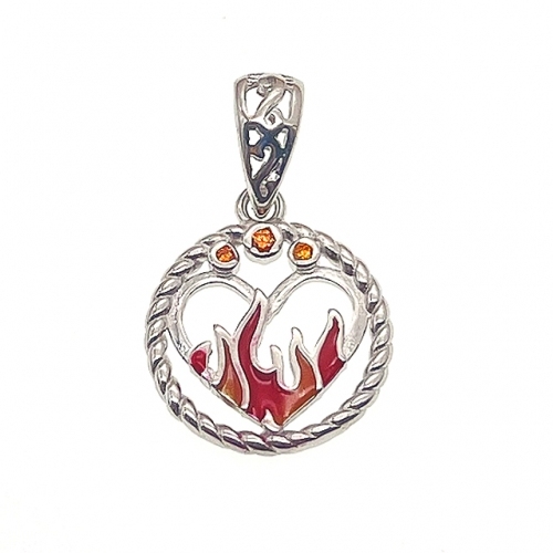 Enamel pendant with Heart design - L32