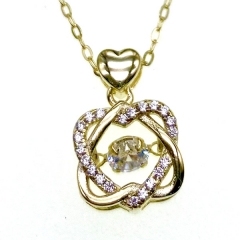 Heart Necklace with Dancing stone - L48