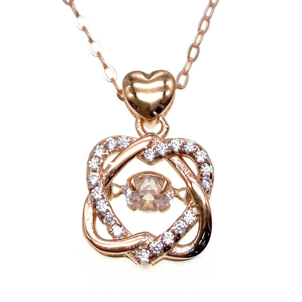 Heart Necklace with Dancing stone - L48