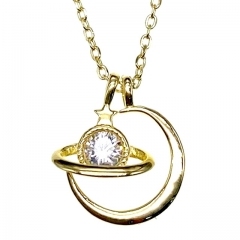 rose gold Moon Necklace - L42