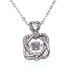 Heart Necklace with Dancing stone - L48