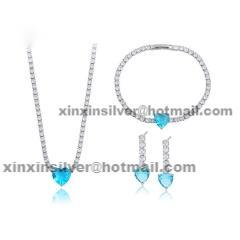 Tennis Butterfly Bracelet&Earring&Necklace/Pendent set