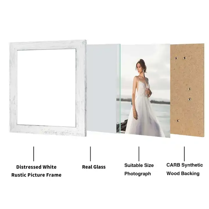 Wholesale Distressed White Picture Frame MDF Photo Frame