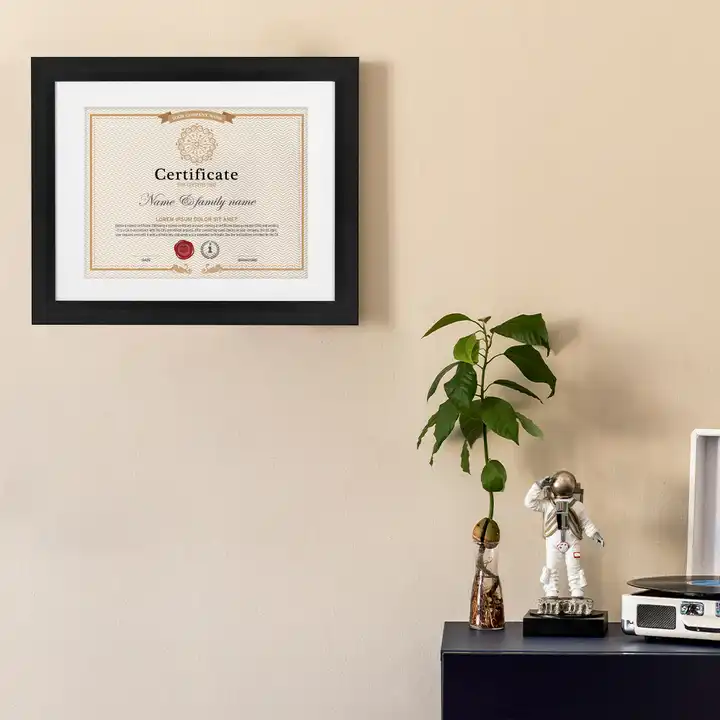 Custom MDF Picture Frame Black Diploma Frame Certificate Frame