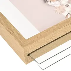 Wholesale Natural Wooden Photo Frame with Double Pane Glass, Eco Wood Shadow Box Frame
