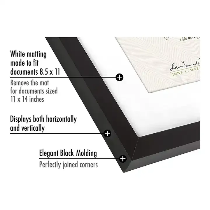 Custom MDF Picture Frame Black Diploma Frame Certificate Frame