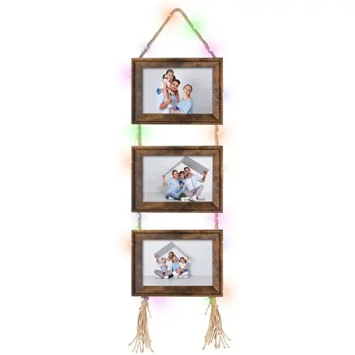 Custom 3 Collage Photo Frame Rope Picture Frame