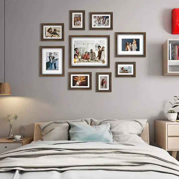 Customized Collage Photo Frames Set of 11 Rustic Picture Frames