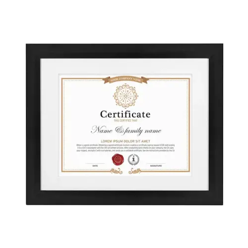 Custom MDF Picture Frame Black Diploma Frame Certificate Frame