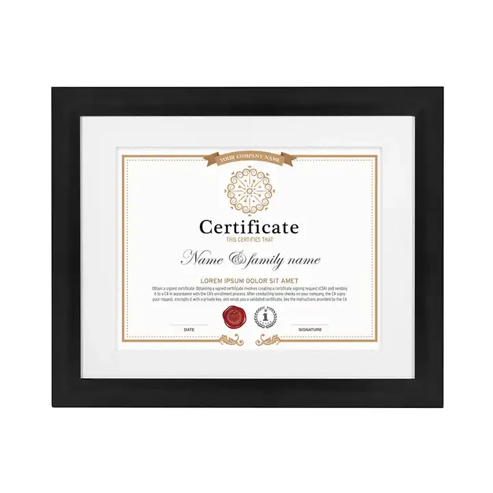 Custom MDF Picture Frame Black Diploma Frame Certificate Frame