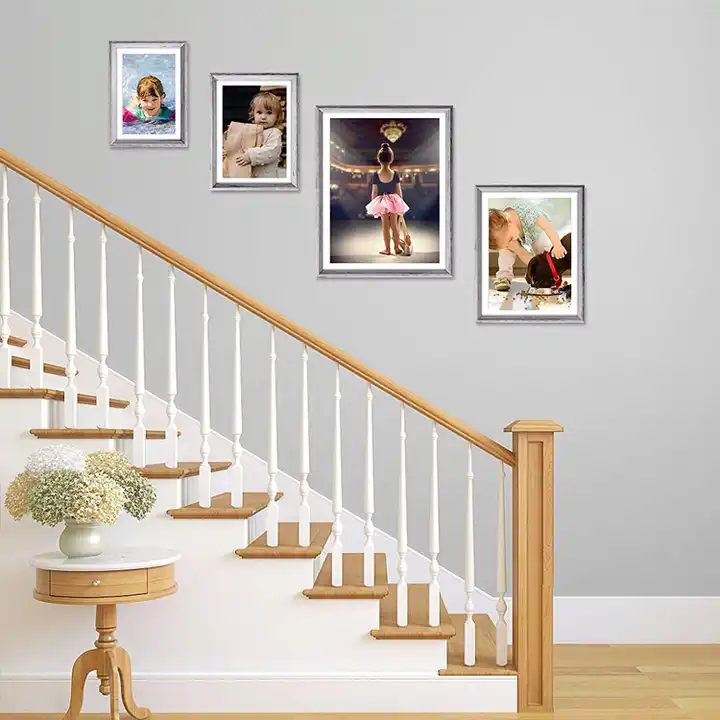Customized MDF Picture Frame Set of 7, White Wash Wood Photo Frame