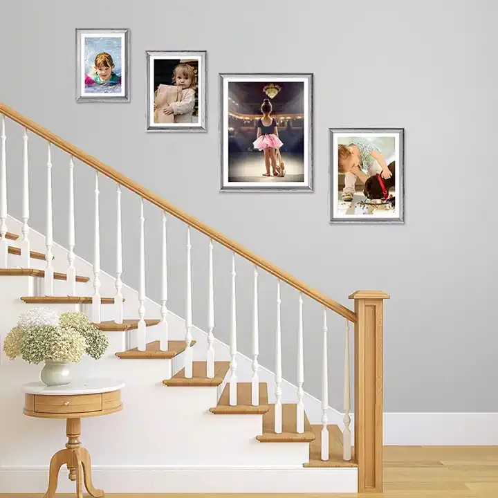 Customized MDF Picture Frame Set of 7, White Wash Wood Photo Frame