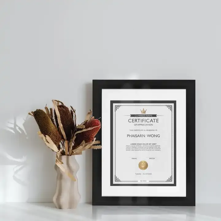 Custom MDF Picture Frame Black Diploma Frame Certificate Frame