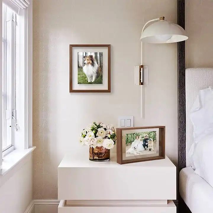 Customized Double Side Glass Floating Picture Frame 3D Photo Frame