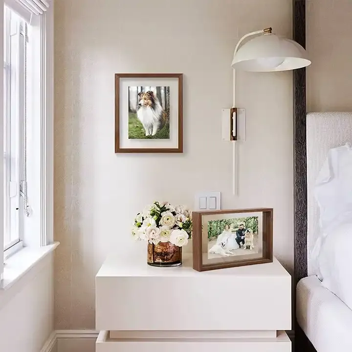 Customized Double Side Glass Floating Picture Frame 3D Photo Frame