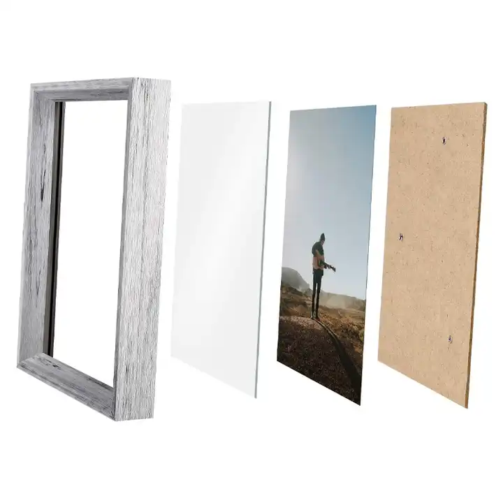 Customized MDF Picture Frame Set of 7, White Wash Wood Photo Frame