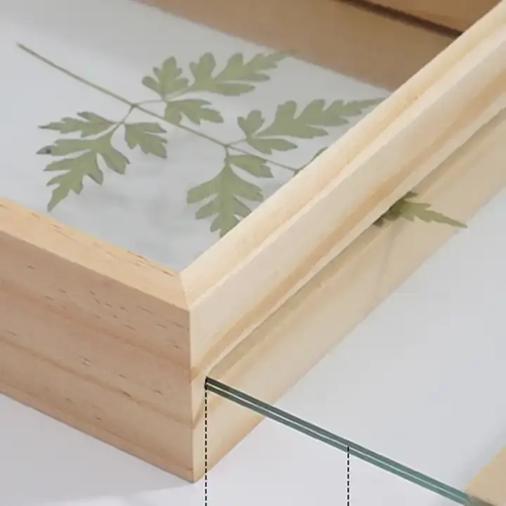 Wholesale Natural Wooden Photo Frame with Double Pane Glass, Eco Wood Shadow Box Frame