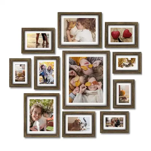 Customized Collage Photo Frames Set of 11 Rustic Picture Frames