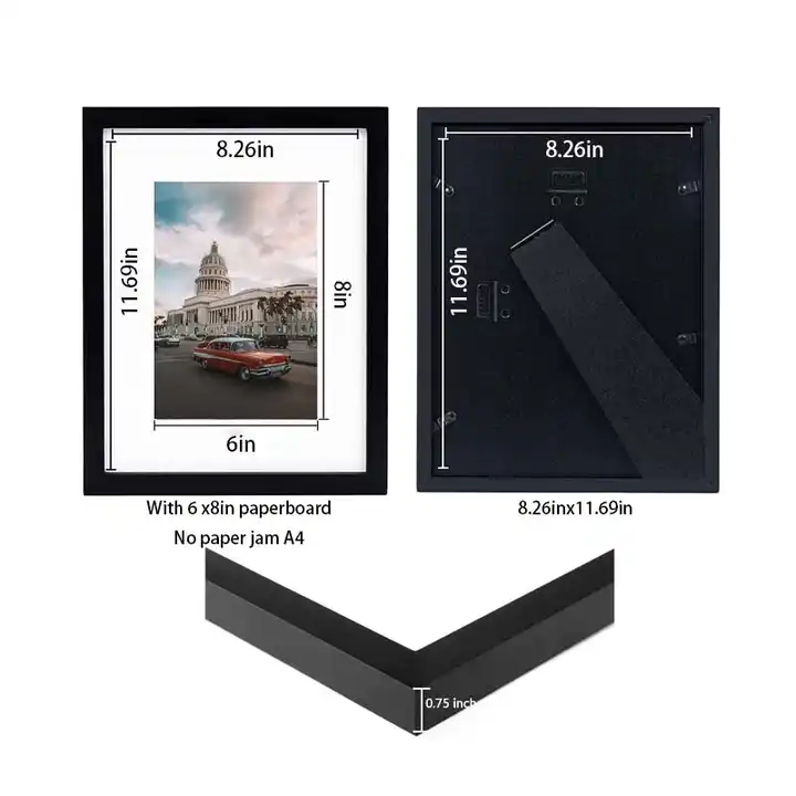 Wholesale MDF Picture Frame Black Wood Photo Frame