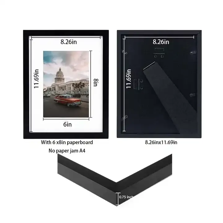 Wholesale MDF Picture Frame Black Wood Photo Frame