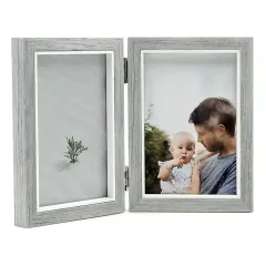 Customized Double Hinges Picture Frame, Rustic Photo Frame with 2 Openings