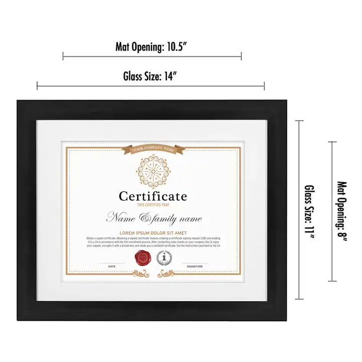 Custom MDF Picture Frame Black Diploma Frame Certificate Frame