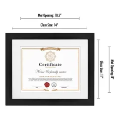 Custom MDF Picture Frame Black Diploma Frame Certificate Frame