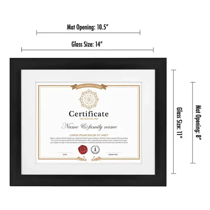 Custom MDF Picture Frame Black Diploma Frame Certificate Frame