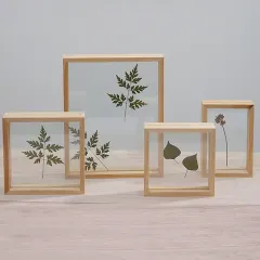 Wholesale Natural Wooden Photo Frame with Double Pane Glass, Eco Wood Shadow Box Frame
