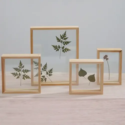 Wholesale Natural Wooden Photo Frame with Double Pane Glass, Eco Wood Shadow Box Frame