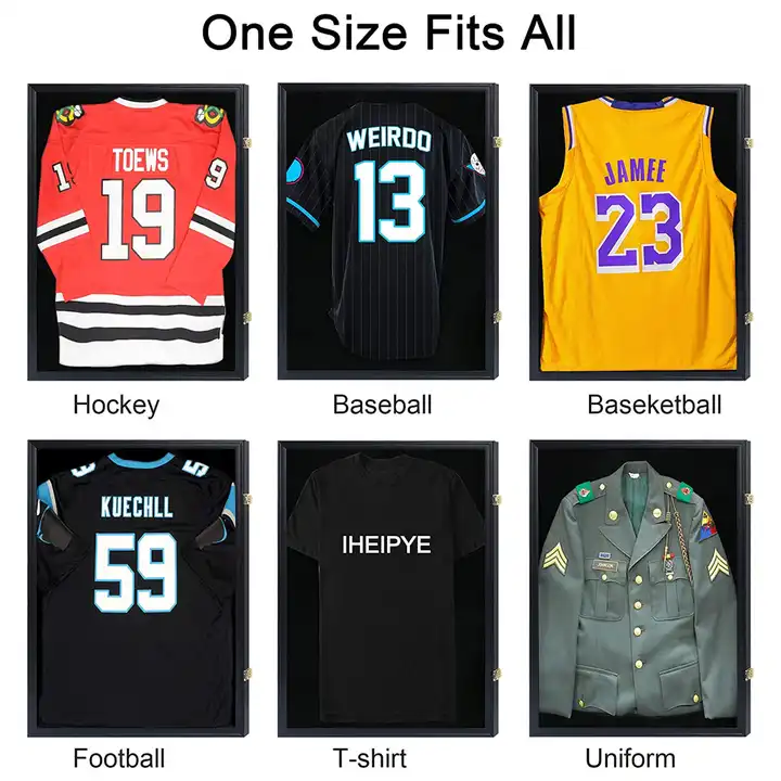 Wholesale Jersey Frame Display Case, Lockable Sport Jersey Shadow Box with 98% UV Protection Acrylic