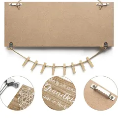 Custom Picture Frame with Clips, Handmade String Heart Photo Frame