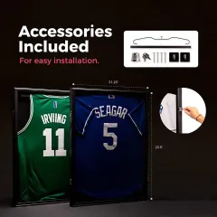 Custom Sport Jersey Frame Display Case, Lockable Jersey Shadow Box with 98% UV Protection for Football Hockey Uniform