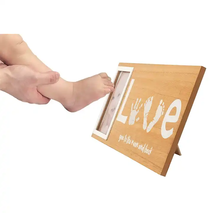 Custom Handmade Love Diy Photo Frame Baby Footprint and Handprint Picture Frame