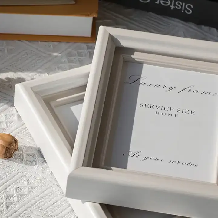 Customized MDF Wood Picture Frame White Distressed Photo Frame