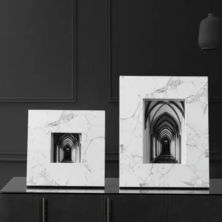 Customized Marble Texture Photo Frame MDF Wood Picture Frame