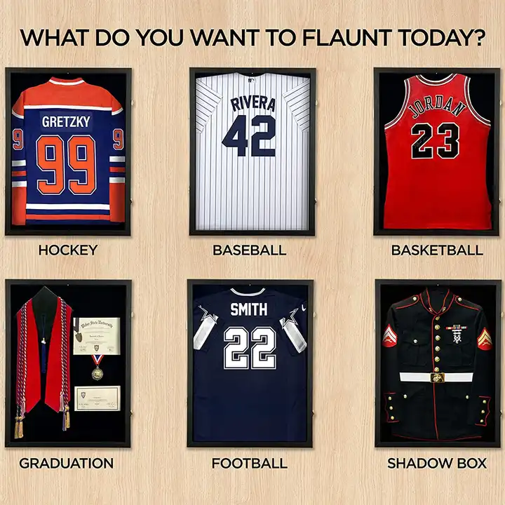Custom Jersey Display Frame, Memorabilia Jersey Shadow Box with UV Protection