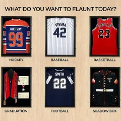 Custom Jersey Display Frame, Memorabilia Jersey Shadow Box with UV Protection