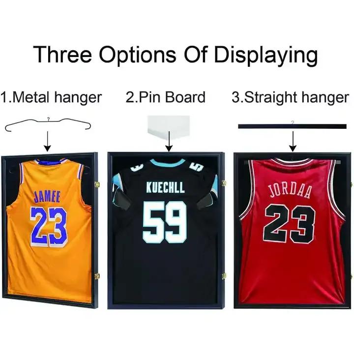 Wholesale Jersey Frame Display Case, Lockable Sport Jersey Shadow Box with 98% UV Protection Acrylic