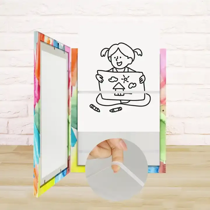 Custom Kids Artwork Picture Frame Shatter Resistant Glass Photo Frame