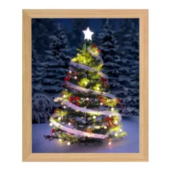Custom 'Merry Christmas' LED Shadow Box Christmas Trees Shadow Box Frame