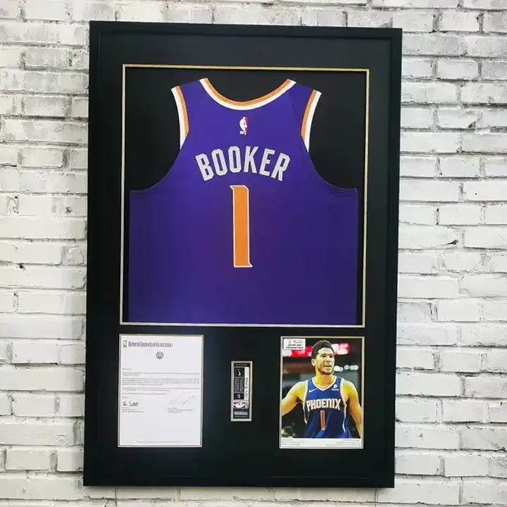 Custom Sport Jersey Display Frame Case, Wood Shadow Box for Basketball Football Baseball Shirt