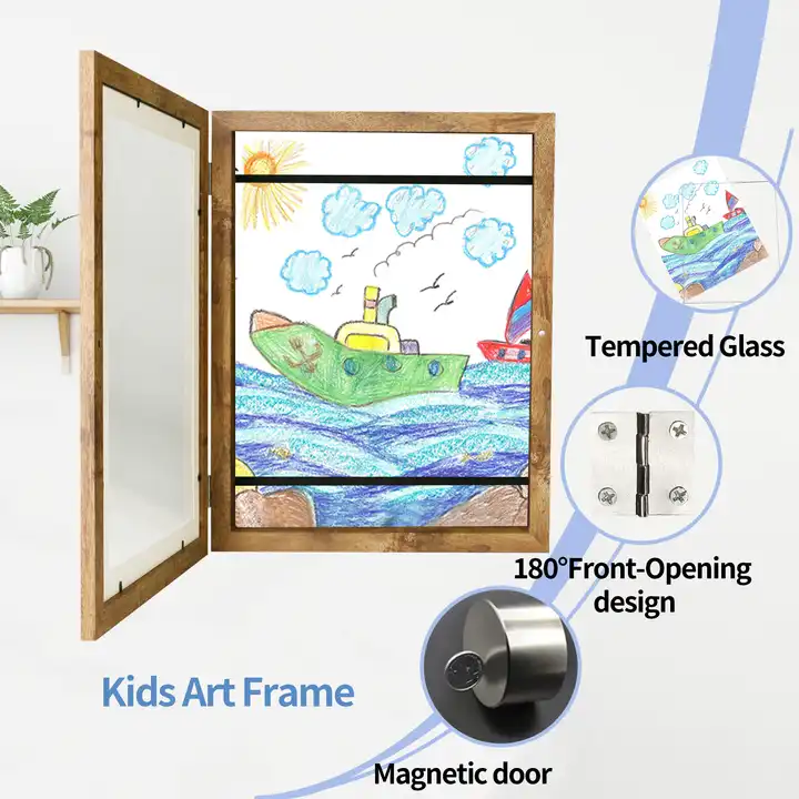 Wholesale Kids Artwork Picture Frame Shatter Resistant Glass Photo Frame