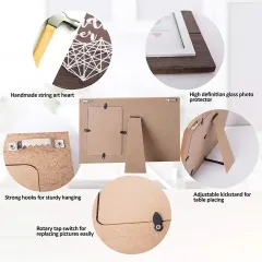 Wholesale Handmade String Heart Photo Frame MDF Wood Picture Frame