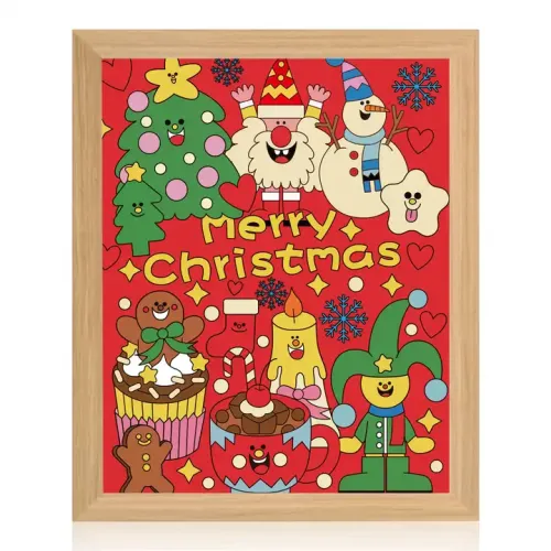 Custom 'Merry Christmas' LED Shadow Box Christmas Trees Shadow Box Frame