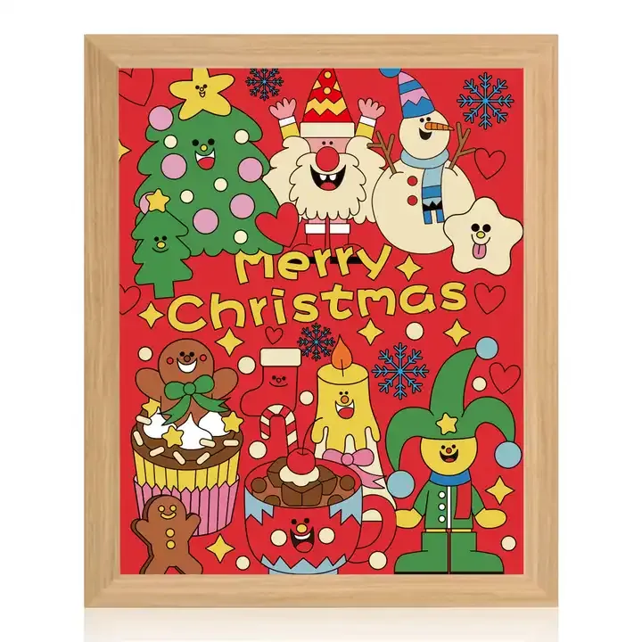 Custom 'Merry Christmas' LED Shadow Box Christmas Trees Shadow Box Frame