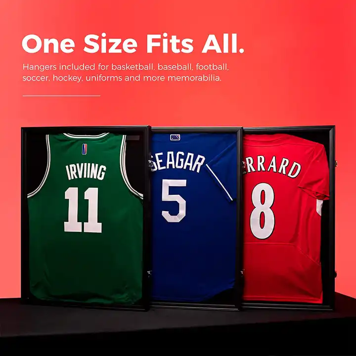 Custom Sport Jersey Frame Display Case, Lockable Jersey Shadow Box with 98% UV Protection for Football Hockey Uniform