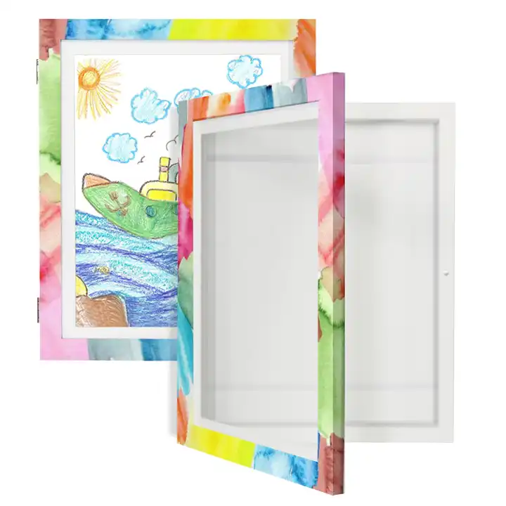 Custom Kids Artwork Picture Frame Shatter Resistant Glass Photo Frame